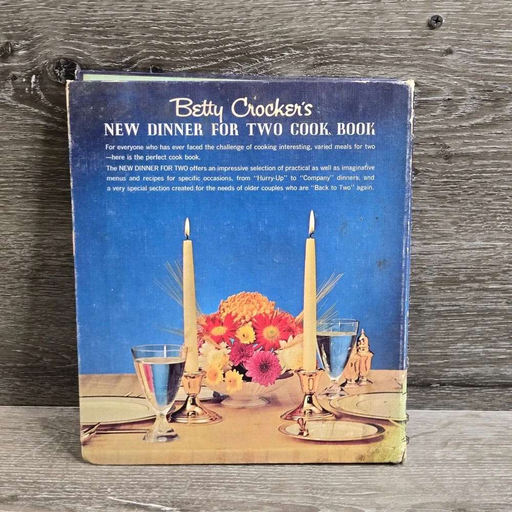 Betty Crocker New Dinner for Two Cook Book Vintage 1964 Spiral Bound Blue Retro